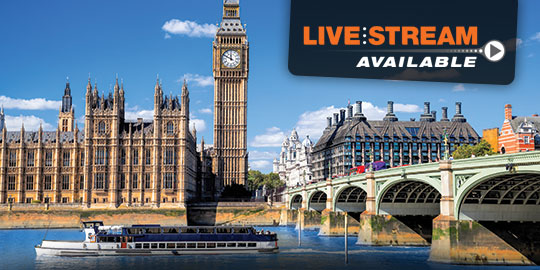 Close-up view of the Elizabeth Tower, also known as Big Ben, a famous clock tower in London, England.